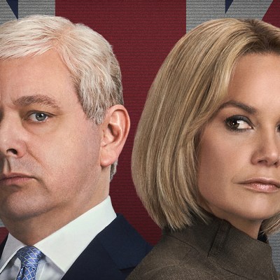 Michael Sheen and Ruth Wilson as Prince Andrew and Emily Maitlis in A Very Royal Scandal
