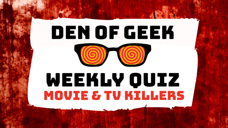 Den of Geek Weekly Quiz Glasses Logo - movie and TV killers